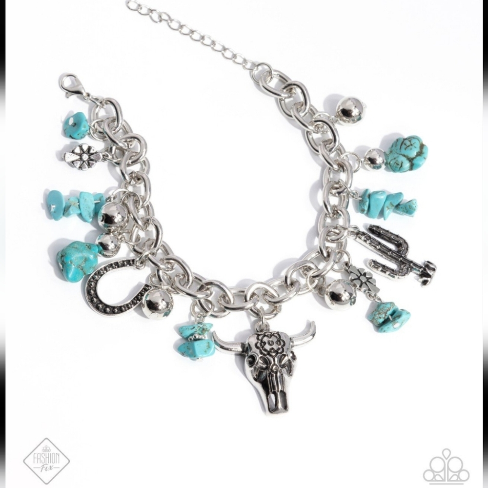 Wild West Wardrobe Blue Bracelet Turquoise Fashion Jewelry Paparazzi